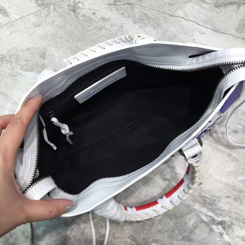 BALENCIAG巴黎世家 新品 Balenciaga Classic City30cm機車包 爆裂紋牛皮 手繪彩色塗鴉 手提肩背斜挎包  BL1803